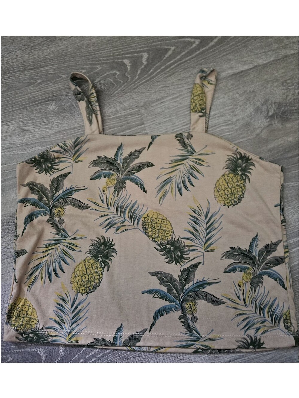 Y2K Tropical Pineapple Palm Tree Tank Top Boho Summer S/M - Picture 2 of 5